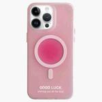 For iPhone 14 Pro Max Double-Layer Frosted IMD Macaron Color MagSafe Phone Case(Pink)