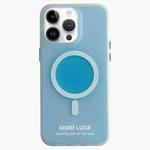 For iPhone 13 Pro Double-Layer Frosted IMD Macaron Color MagSafe Phone Case(Blue)