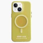 For iPhone 13 Double-Layer Frosted IMD Macaron Color MagSafe Phone Case(Yellow)