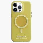 For iPhone 12 Pro Max Double-Layer Frosted IMD Macaron Color MagSafe Phone Case(Yellow)