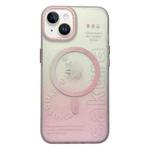 For iPhone 14 Double-Layer Frosted Gradient MagSafe Phone Case(Pink)