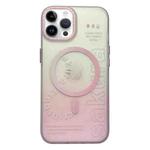 For iPhone 14 Pro Max Double-Layer Frosted Gradient MagSafe Phone Case(Pink)