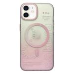 For iPhone 12 Double-Layer Frosted Gradient MagSafe Phone Case(Pink)