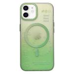 For iPhone 12 Double-Layer Frosted Gradient MagSafe Phone Case(Green)