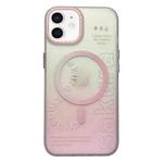 For iPhone 11 Double-Layer Frosted Gradient MagSafe Phone Case(Pink)