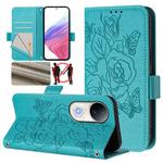 For vivo S20 5G Embossed Rose RFID Anti-theft Leather Phone Case(Light Blue)