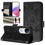 For vivo S20 5G Embossed Rose RFID Anti-theft Leather Phone Case(Black)