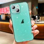 For iPhone 14 Plus Glitter Powder TPU Phone Case(Transparent Green)