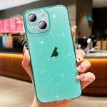 For iPhone 13 Glitter Powder TPU Phone Case(Transparent Green)