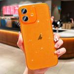 For iPhone 12 Glitter Powder TPU Phone Case(Transparent Orange)