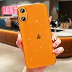 For iPhone XS / X Glitter Powder TPU Phone Case(Transparent Orange)