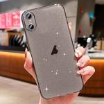 For iPhone XS / X Glitter Powder TPU Phone Case(Transparent Black)