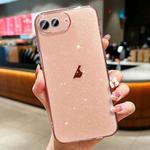 For iPhone 8 Plus / 7 Plus Glitter Powder TPU Phone Case(Transparent Pink)
