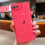 For iPhone 8 Plus / 7 Plus Glitter Powder TPU Phone Case(Transparent Red)