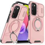 For Samsung Galaxy A03s Sliding Camshield Ring Holder Phone Case(Pink)