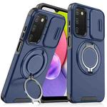 For Samsung Galaxy A03s Sliding Camshield Ring Holder Phone Case(Blue)