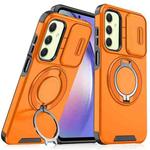 For Samsung Galaxy A54 5G Sliding Camshield Ring Holder Phone Case(Orange)