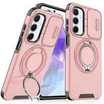 For Samsung Galaxy A55 5G Sliding Camshield Ring Holder Phone Case(Pink)