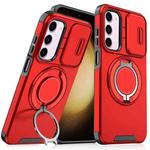 For Samsung Galaxy S23 5G Sliding Camshield Ring Holder Phone Case(Red)