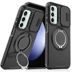 For Samsung Galaxy S23 FE 5G Sliding Camshield Ring Holder Phone Case(Black)