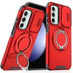 For Samsung Galaxy S23 FE 5G Sliding Camshield Ring Holder Phone Case(Red)