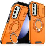 For Samsung Galaxy S23 FE 5G Sliding Camshield Ring Holder Phone Case(Orange)