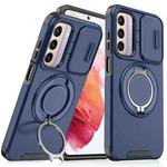 For Samsung Galaxy S21 5G Sliding Camshield Ring Holder Phone Case(Blue)