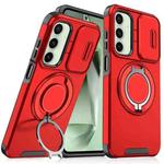 For Samsung Galaxy S24 FE 5G Sliding Camshield Ring Holder Phone Case(Red)