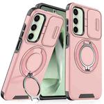 For Samsung Galaxy S24 FE 5G Sliding Camshield Ring Holder Phone Case(Pink)