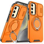 For Samsung Galaxy S25+ 5G Sliding Camshield Ring Holder Phone Case(Orange)