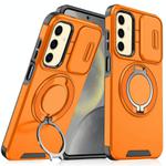 For Samsung Galaxy S25 5G Sliding Camshield Ring Holder Phone Case(Orange)
