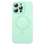 For iPhone 13 Pro Max Liquid Silicone MagSafe Full Coverage Phone Case with Lens Film(Green)