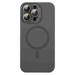 For iPhone 16 Pro Max Liquid Silicone MagSafe Full Coverage Phone Case with Lens Film(Grey)