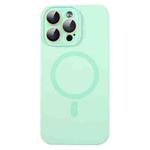 For iPhone 16 Pro Liquid Silicone MagSafe Full Coverage Phone Case with Lens Film(Green)