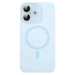 For iPhone 16 Liquid Silicone MagSafe Full Coverage Phone Case with Lens Film(Blue)