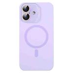 For iPhone 16 Liquid Silicone MagSafe Full Coverage Phone Case with Lens Film(Purple)