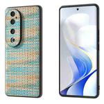 For vivo S19 Pro Black Frame Color Lattice Texture PU Phone Case(Blue)