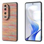 For vivo S19 Pro Black Frame Color Lattice Texture PU Phone Case(Tangerine)