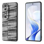 For vivo S19 Black Frame Color Lattice Texture PU Phone Case(Black)