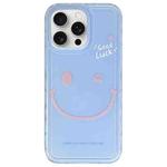 For iPhone 15 Pro Creative Edge Simple Smiley Face Pattern TPU + PC Phone Case(Blue)