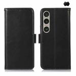 For Sony Xperia 1 VI Magnetic Crazy Horse Texture Genuine Leather RFID Phone Case(Black)