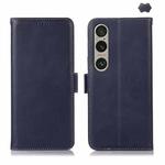 For Sony Xperia 1 VI Magnetic Crazy Horse Texture Genuine Leather RFID Phone Case(Blue)