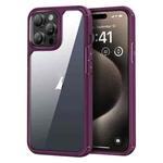 For iPhone 15 Pro Max Acrylic+TPU Transparent Shockproof Phone Case(Wine Red)