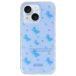 For iPhone 15 Creative Edge Small Fresh Pattern TPU + PC Phone Case(Blue)