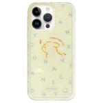 For iPhone 14 Pro Creative Edge Small Fresh Pattern TPU + PC Phone Case(Yellow)