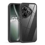 For Realme GT 6T Acrylic+TPU Transparent Shockproof Phone Case(Black)