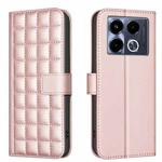 For Infinix Note 40 4G Square Texture Leather Phone Case(Rose Gold)
