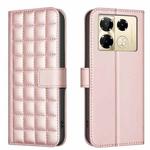 For Infinix Note 40 Pro+ 5G Square Texture Leather Phone Case(Rose Gold)