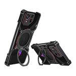 For Asus ROG Phone 8 / 8 Pro Mechanical Arm Borderless MagSafe Holder Metal Phone Case(Black Red)
