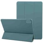 For Huawei MatePad 11.5 S GEBEI 3-folding Holder Shockproof Flip Leather Tablet Case(Dark Green)